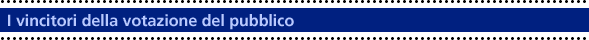 I vincitori della votazione del pubblico I vincitori della votazione del pubblico